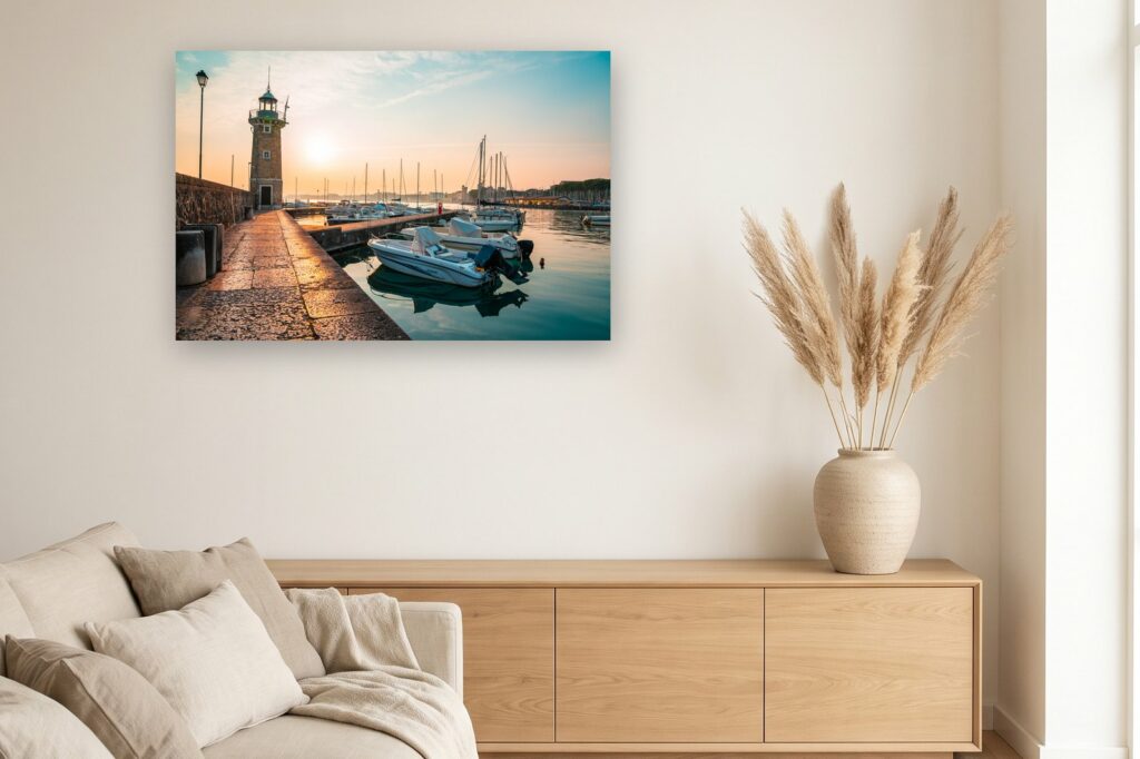 Leinwand Gardasee 9 als 120 x 80 cm Leinwand im Wohnzimmer