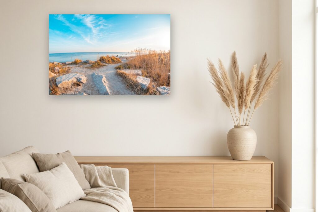 Leinwand Glowe 1 als 120 x 80 cm Leinwand im Wohnzimmer