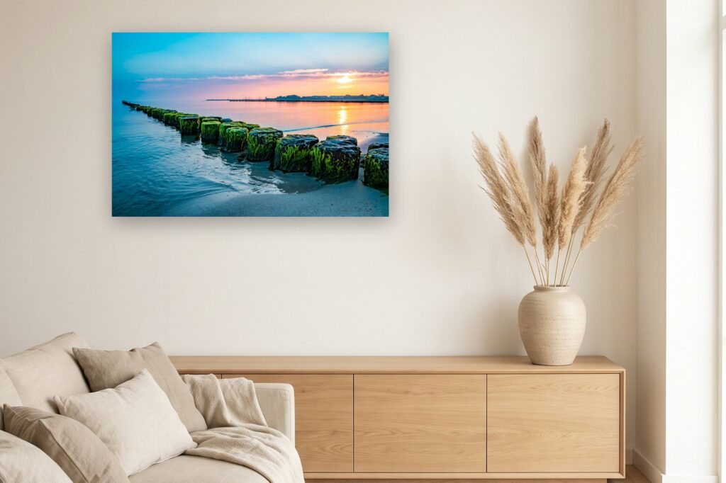 Leinwand Glowe 11 als 120 x 80 cm Leinwand im Wohnzimmer