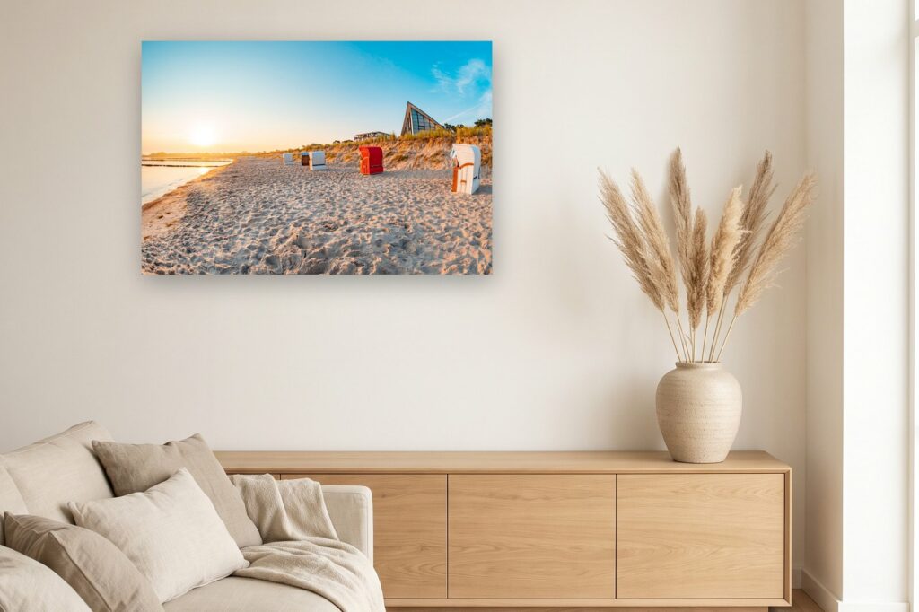 Leinwand Glowe 13 als 120 x 80 cm Leinwand im Wohnzimmer