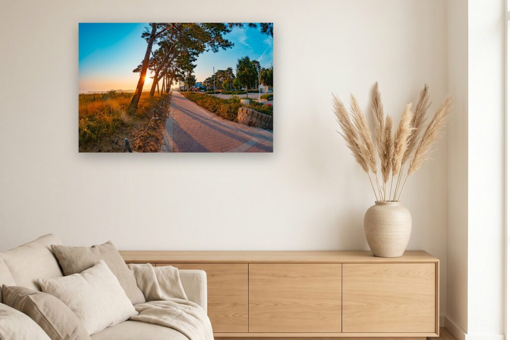 Leinwand Glowe 16 als 120 x 80 cm Leinwand im Wohnzimmer
