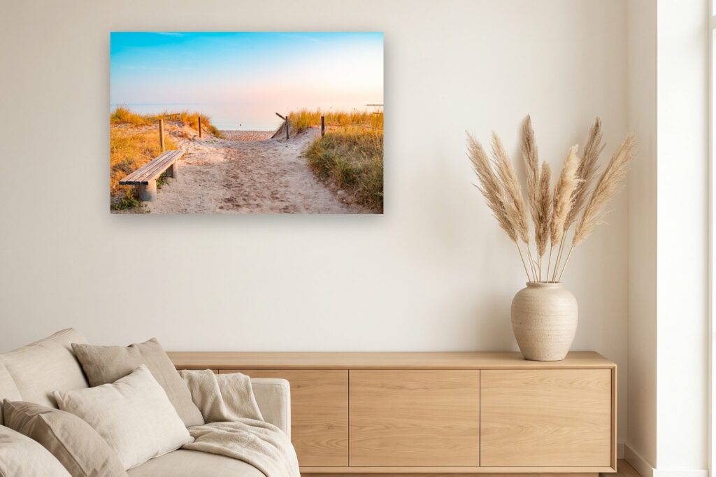Leinwand Glowe 17 als 120 x 80 cm Leinwand im Wohnzimmer