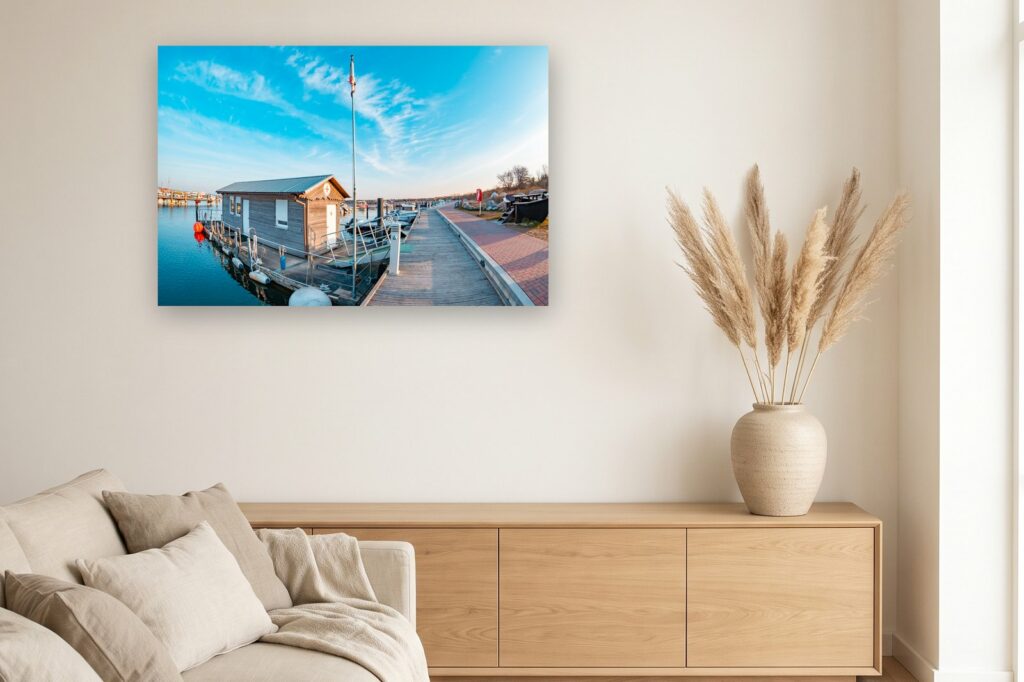 Leinwand Glowe 21 als 120 x 80 cm Leinwand im Wohnzimmer