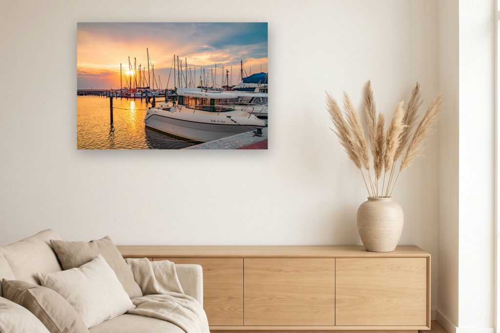 Leinwand Glowe 3 als 120 x 80 cm Leinwand im Wohnzimmer
