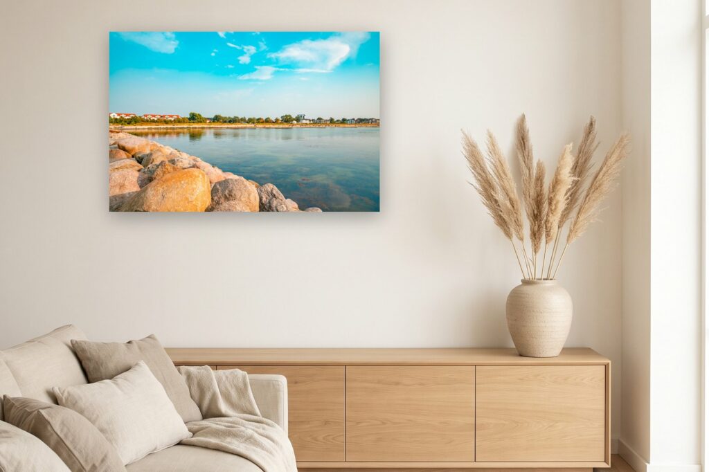 Leinwand Glowe 4 als 120 x 80 cm Leinwand im Wohnzimmer