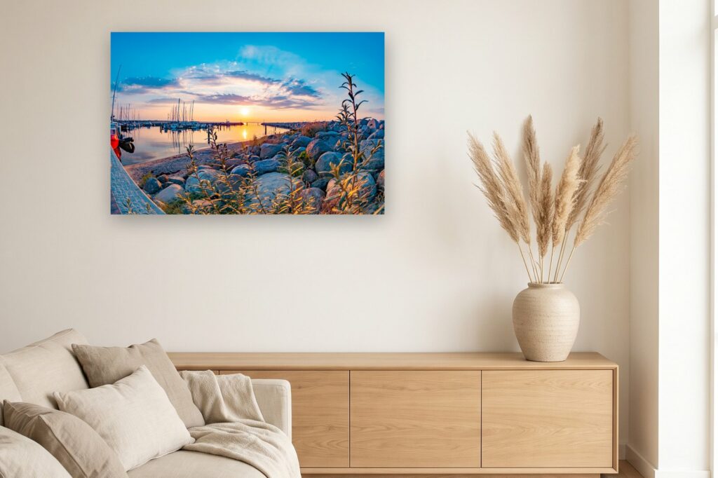 Leinwand Glowe 5 als 120 x 80 cm Leinwand im Wohnzimmer