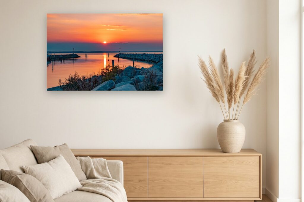Leinwand Glowe 6 als 120 x 80 cm Leinwand im Wohnzimmer