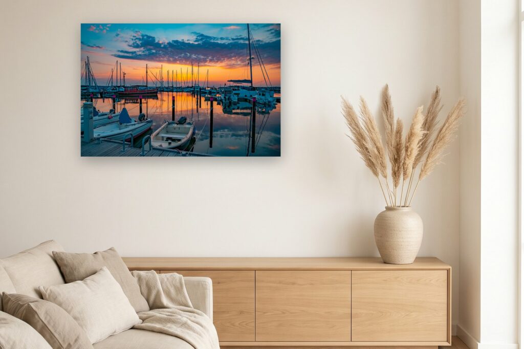 Leinwand Glowe 7 als 120 x 80 cm Leinwand im Wohnzimmer
