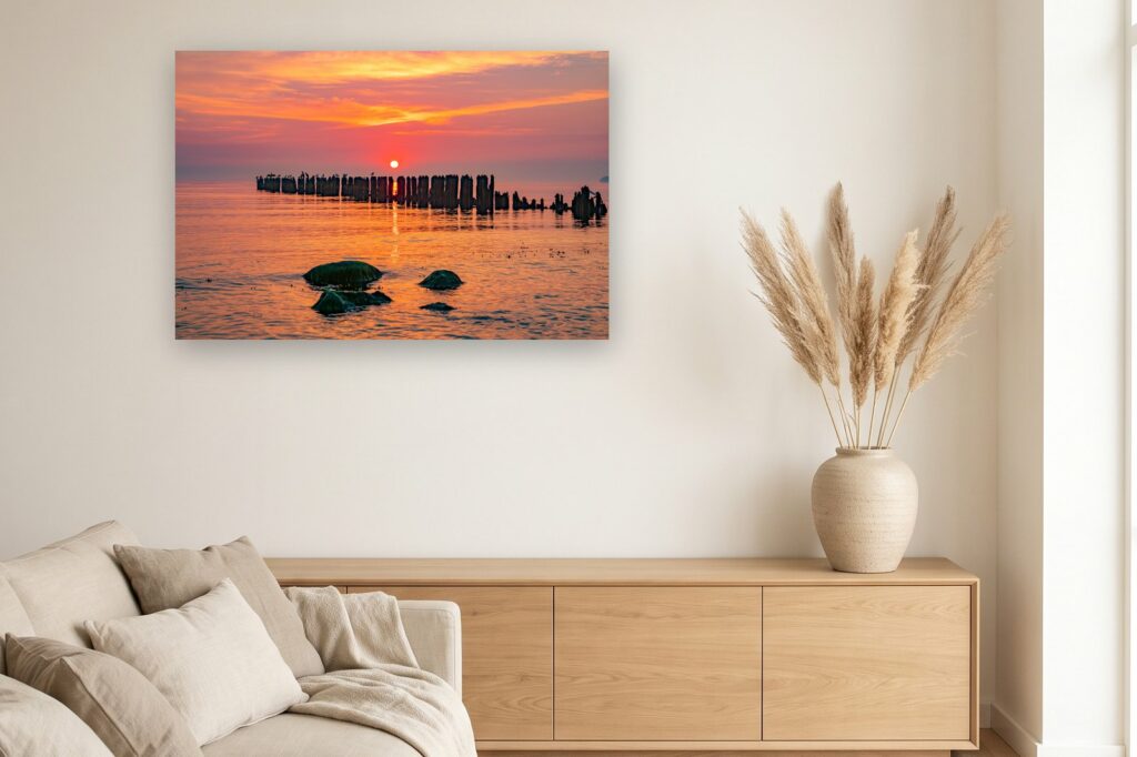 Leinwand Glowe 8 als 120 x 80 cm Leinwand im Wohnzimmer