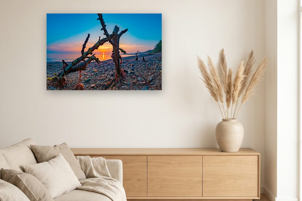 Leinwand Glowe 9 als 120 x 80 cm Leinwand im Wohnzimmer