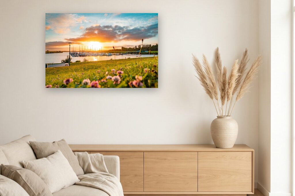 Leinwand Greetsiel 1 als 120 x 80 cm Leinwand im Wohnzimmer