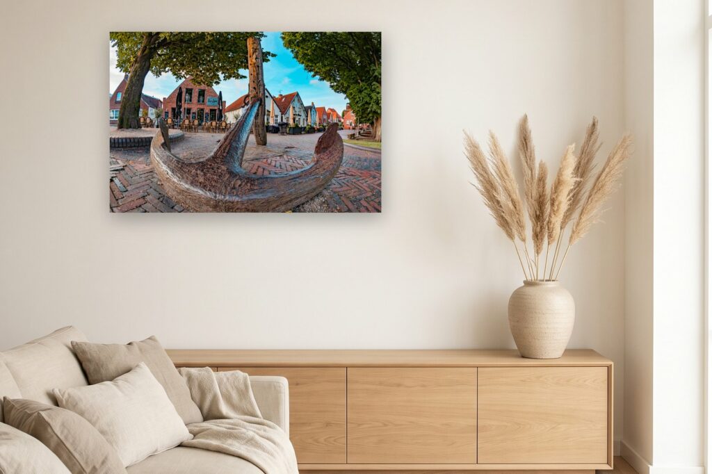 Leinwand Greetsiel 2 als 120 x 80 cm Leinwand im Wohnzimmer