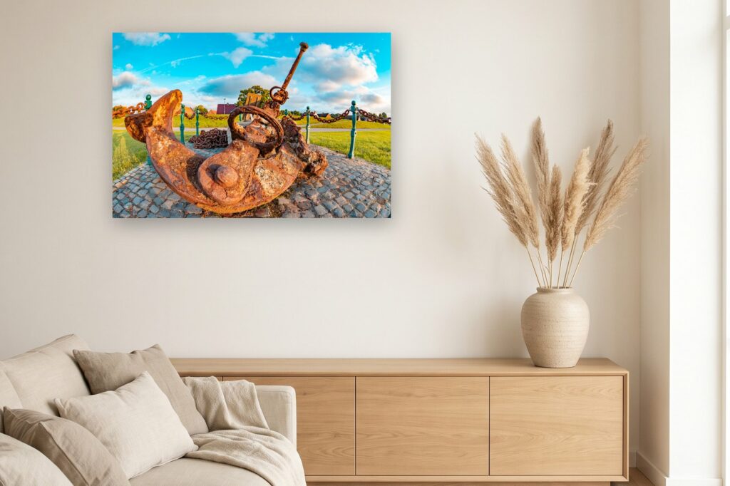 Leinwand Greetsiel 3 als 120 x 80 cm Leinwand im Wohnzimmer