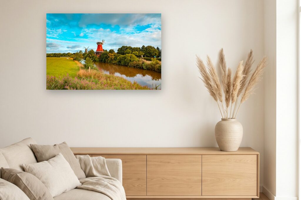 Leinwand Greetsiel 5 als 120 x 80 cm Leinwand im Wohnzimmer