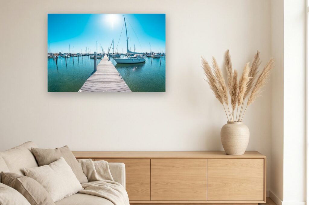 Leinwand Grömitz 11 als 120 x 80 cm Leinwand im Wohnzimmer