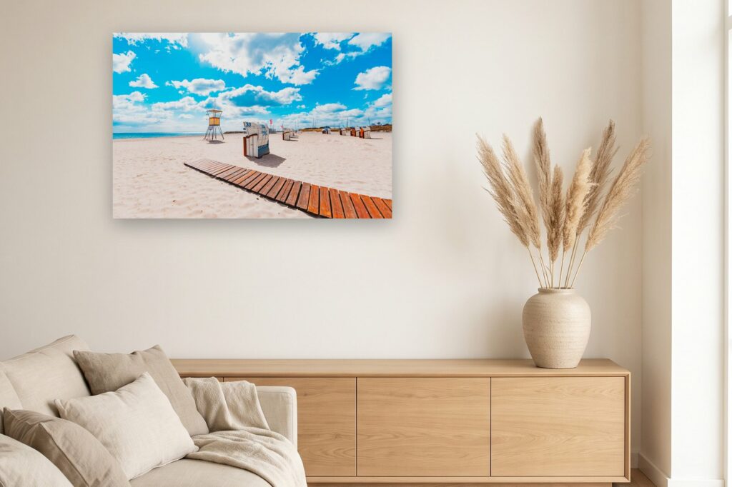 Leinwand Grömitz 13 als 120 x 80 cm Leinwand im Wohnzimmer