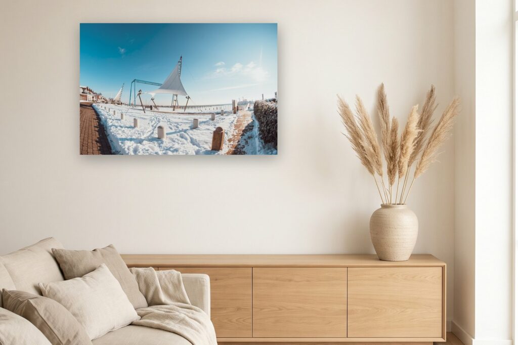 Leinwand Grömitz 16 als 120 x 80 cm Leinwand im Wohnzimmer