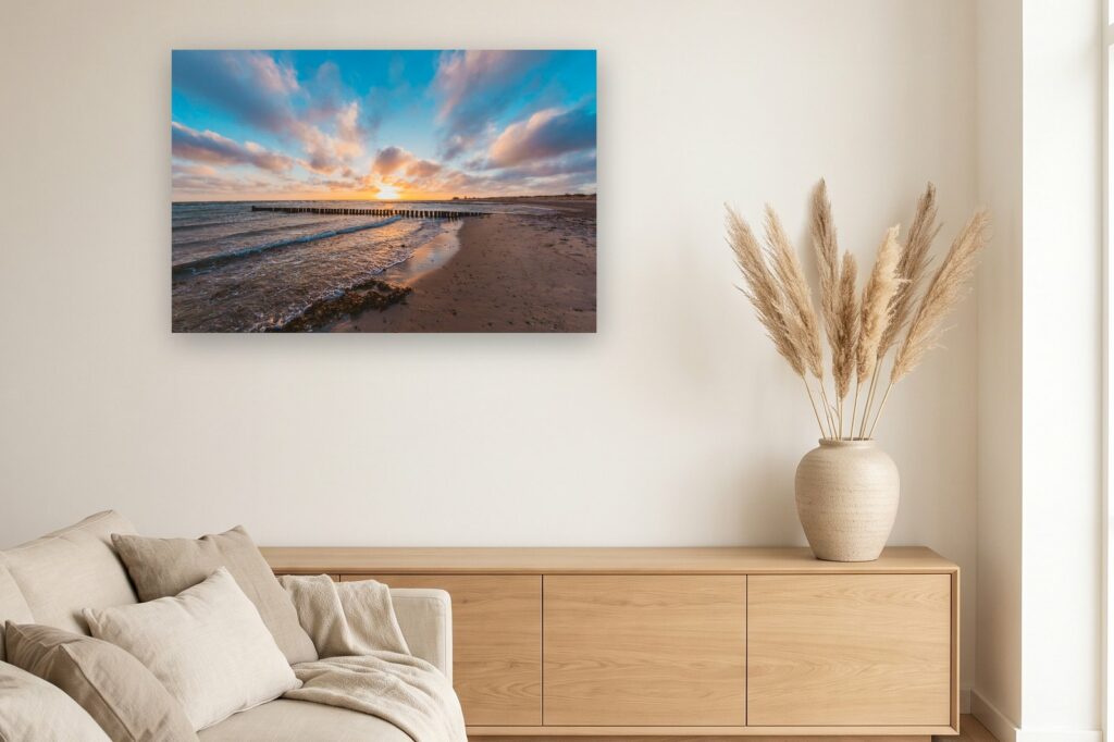 Leinwand Heiligenhafen 10 als 120 x 80 cm Leinwand im Wohnzimmer