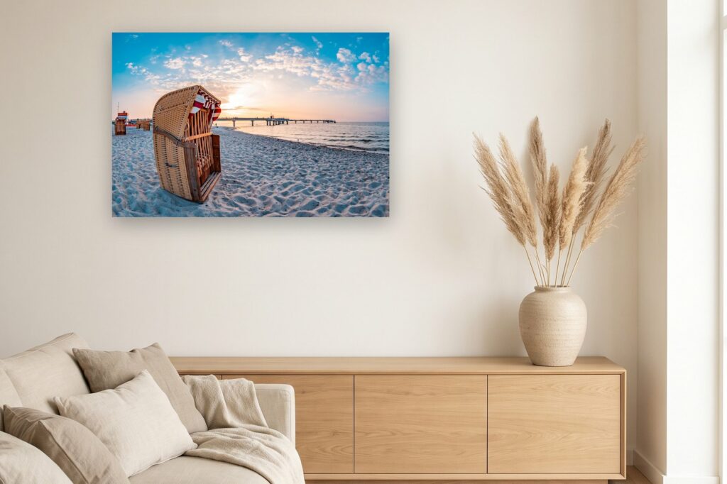 Leinwand Heiligenhafen 11 als 120 x 80 cm Leinwand im Wohnzimmer