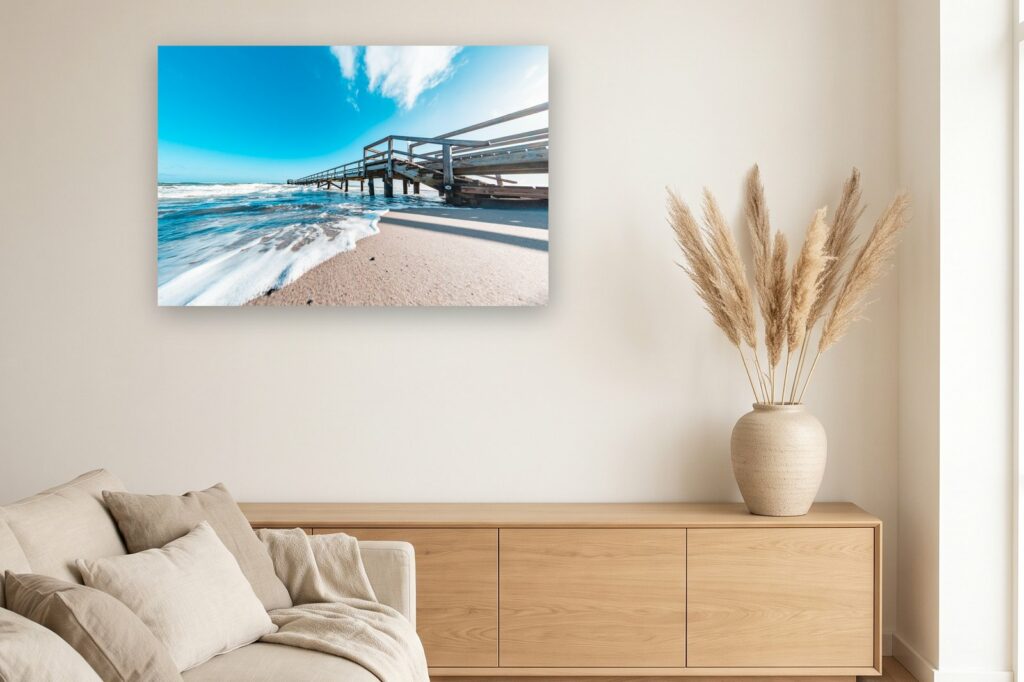 Leinwand Heiligenhafen 13 als 120 x 80 cm Leinwand im Wohnzimmer