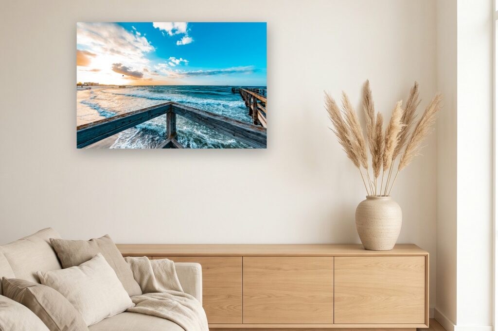 Leinwand Heiligenhafen 8 als 120 x 80 cm Leinwand im Wohnzimmer