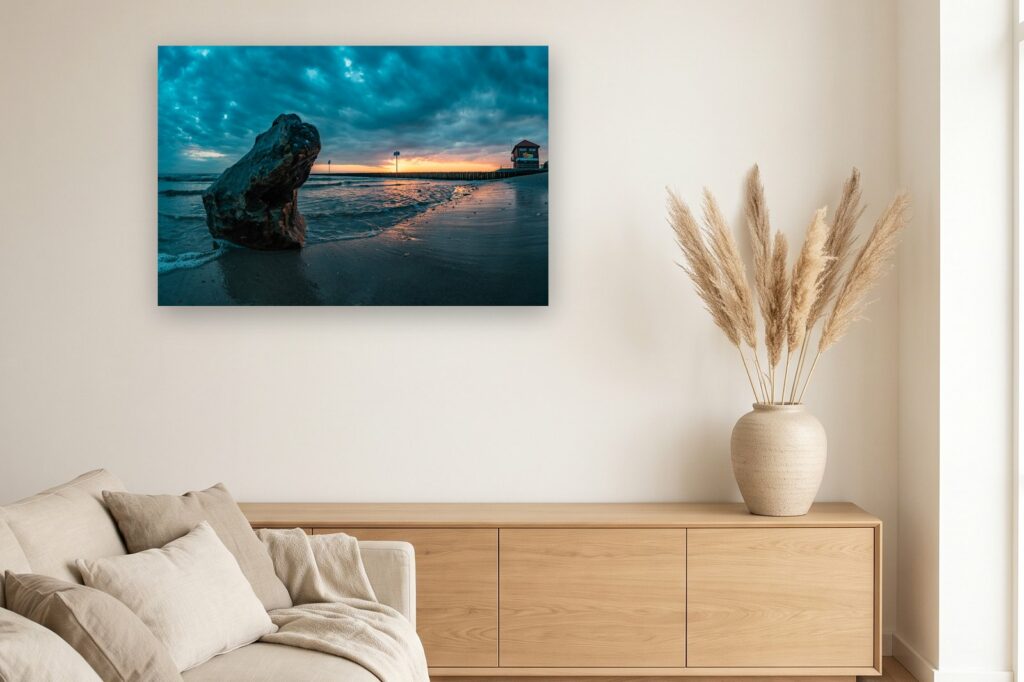 Leinwand Hooksiel 12 als 120 x 80 cm Leinwand im Wohnzimmer