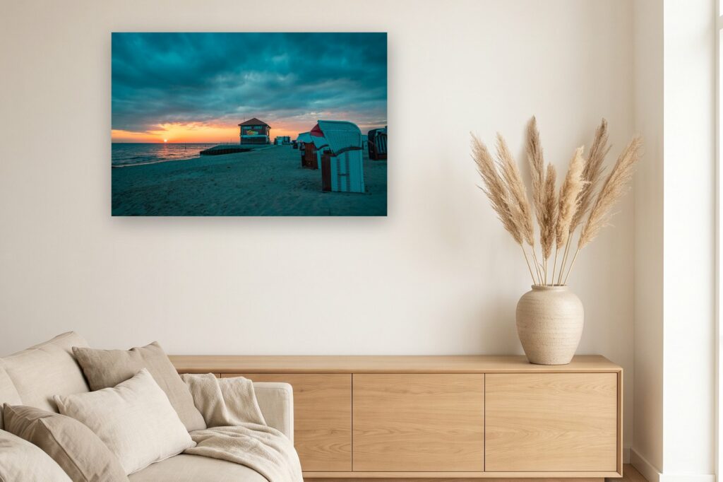 Leinwand Hooksiel 4 als 120 x 80 cm Leinwand im Wohnzimmer