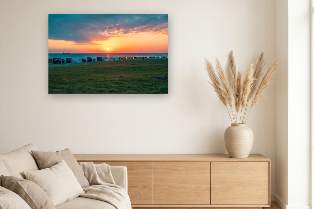 Leinwand Hooksiel 5 als 120 x 80 cm Leinwand im Wohnzimmer
