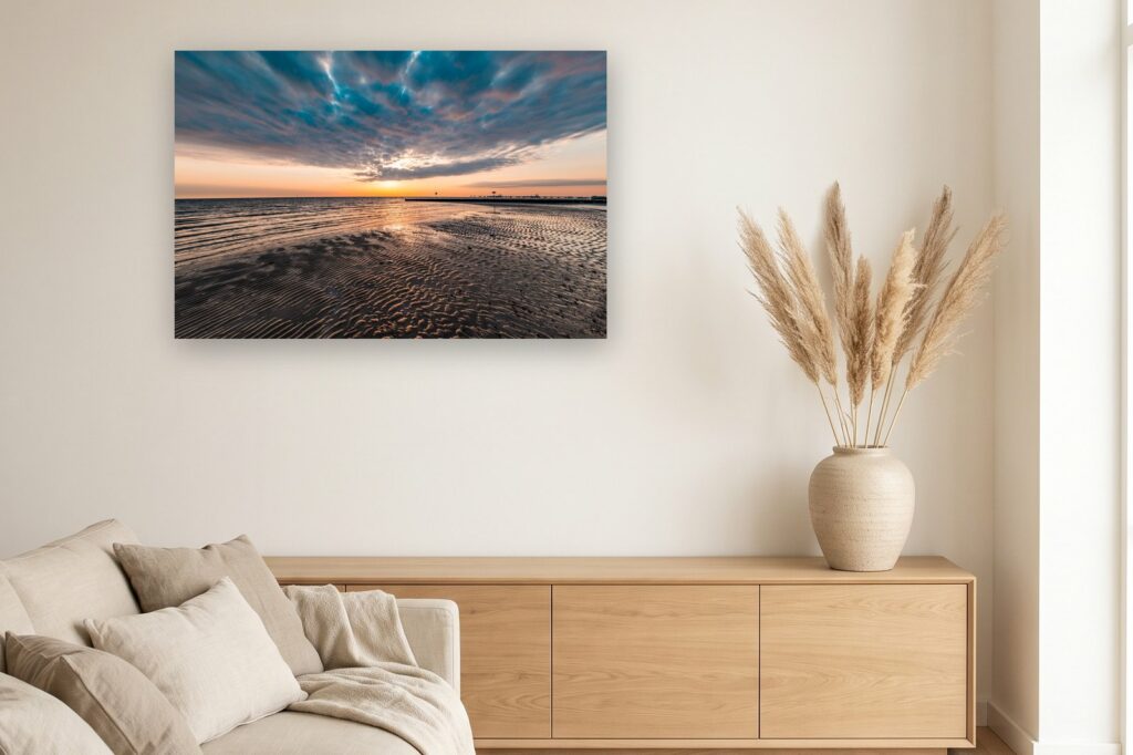 Leinwand Hooksiel 6 als 120 x 80 cm Leinwand im Wohnzimmer