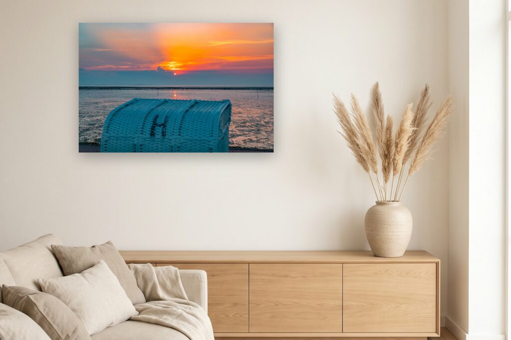 Leinwand Horumersiel Schillig 12 als 120 x 80 cm Leinwand im Wohnzimmer