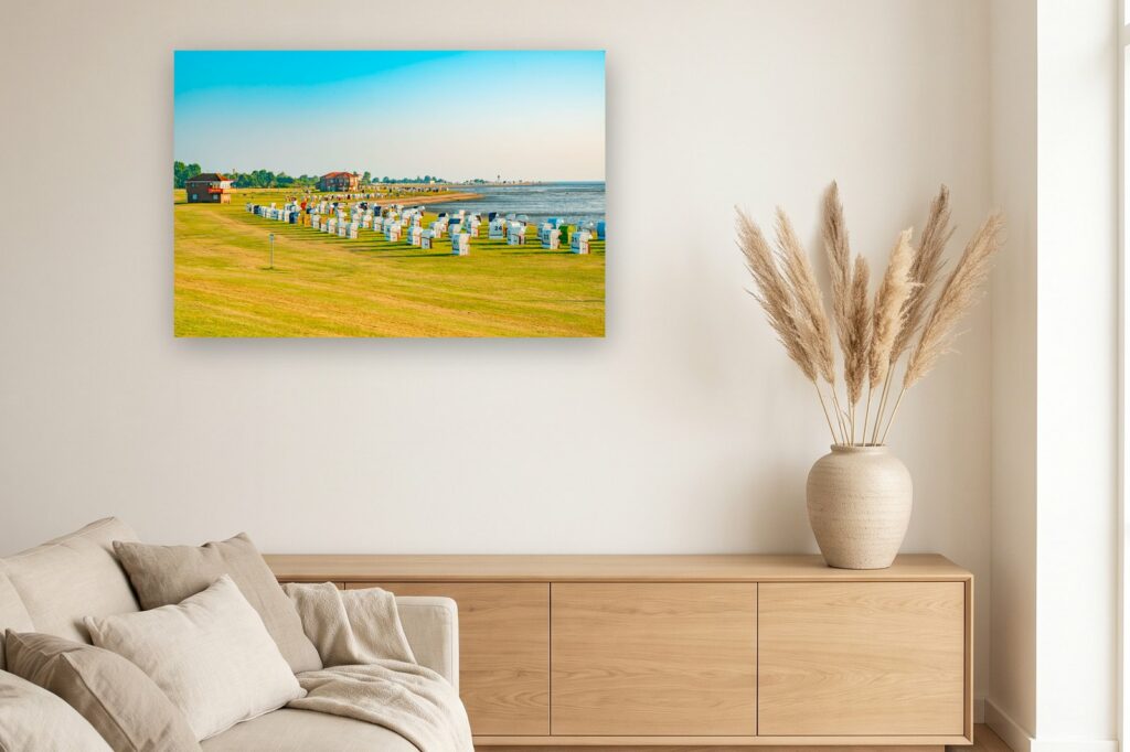 Leinwand Horumersiel Schillig 20 als 120 x 80 cm Leinwand im Wohnzimmer