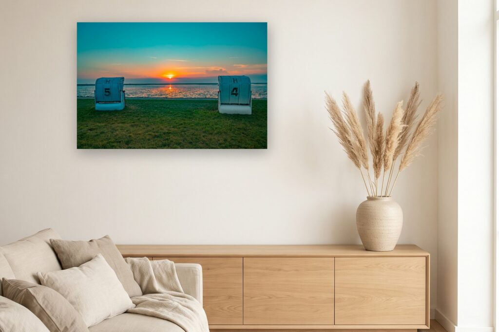 Leinwand Horumersiel Schillig 6 als 120 x 80 cm Leinwand im Wohnzimmer