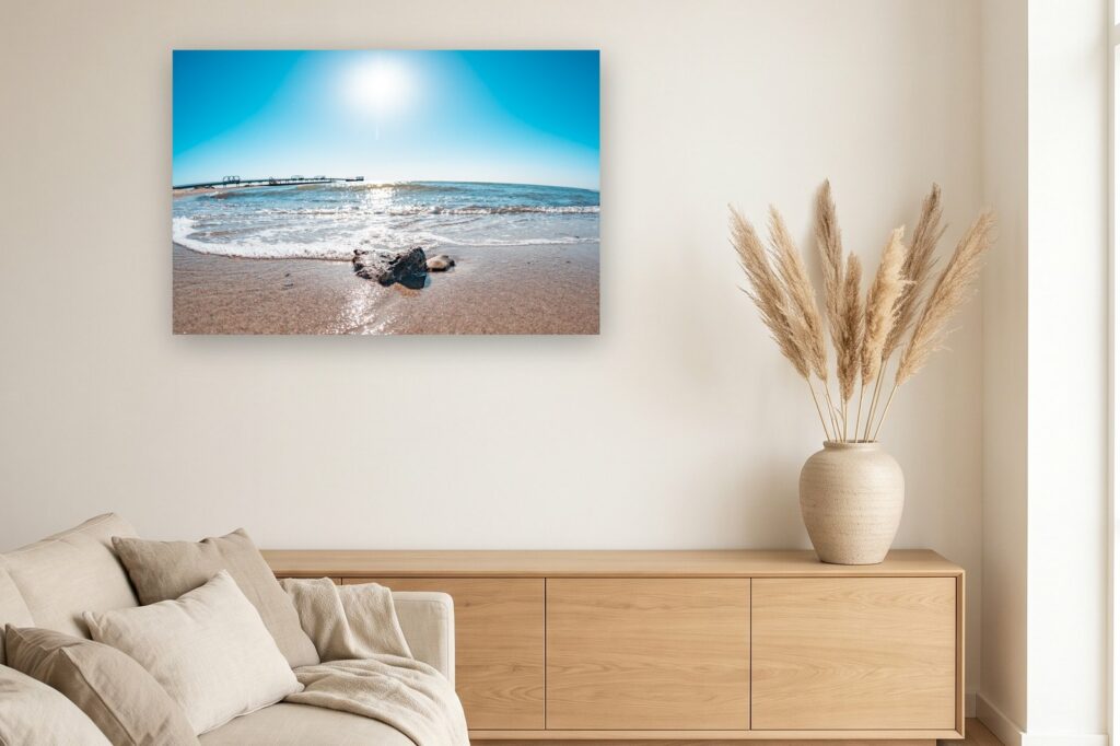 Leinwand Kellenhusen 1 als 120 x 80 cm Leinwand im Wohnzimmer