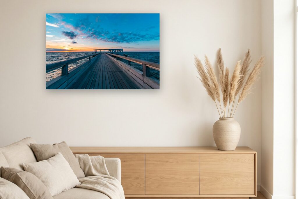 Leinwand Kellenhusen 10 als 120 x 80 cm Leinwand im Wohnzimmer