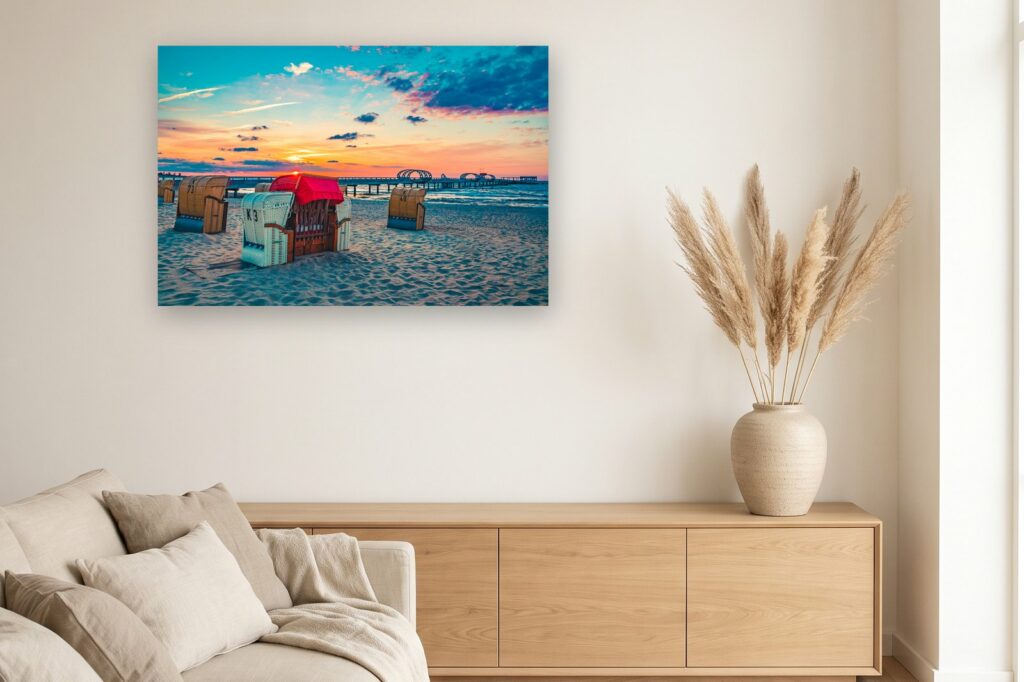 Leinwand Kellenhusen 12 als 120 x 80 cm Leinwand im Wohnzimmer