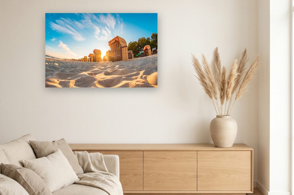 Leinwand Kellenhusen 13 als 120 x 80 cm Leinwand im Wohnzimmer