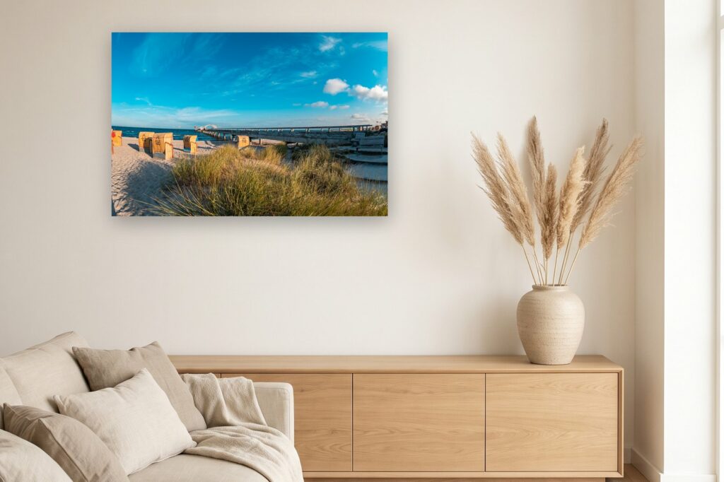 Leinwand Kellenhusen 14 als 120 x 80 cm Leinwand im Wohnzimmer