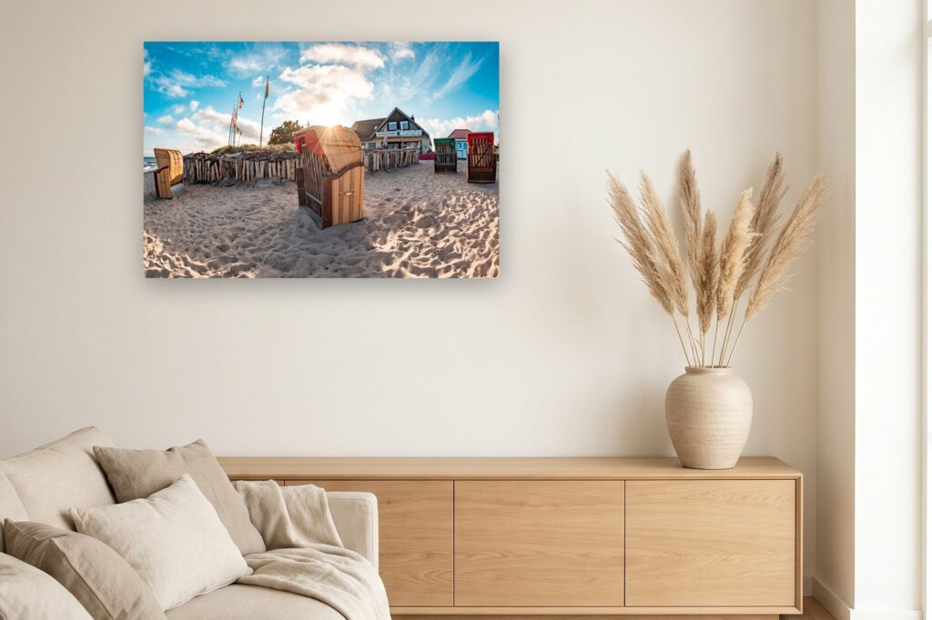 Leinwand Kellenhusen 15 als 120 x 80 cm Leinwand im Wohnzimmer
