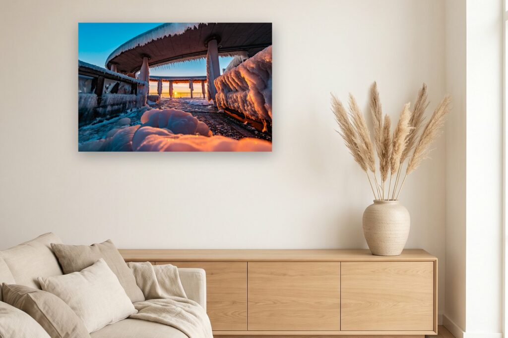 Leinwand Kellenhusen 5 als 120 x 80 cm Leinwand im Wohnzimmer