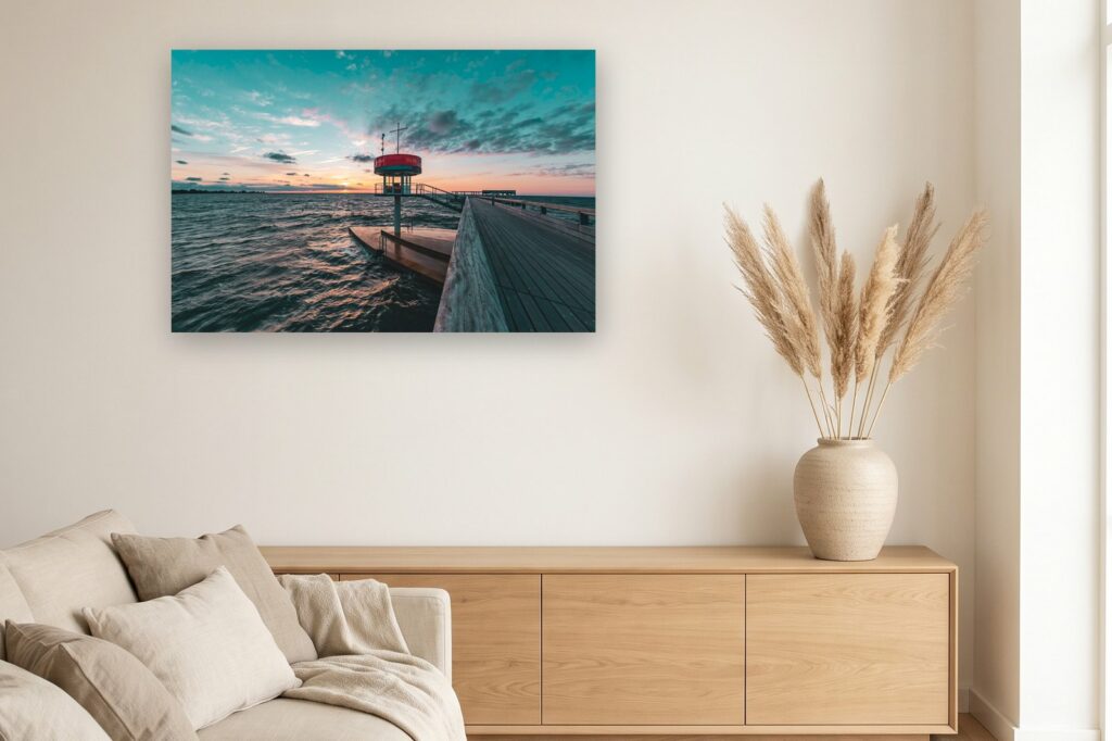 Leinwand Kellenhusen 6 als 120 x 80 cm Leinwand im Wohnzimmer