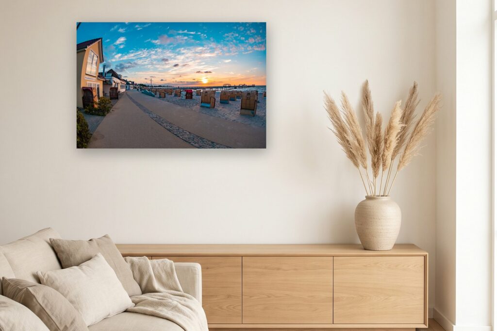 Leinwand Kellenhusen 8 als 120 x 80 cm Leinwand im Wohnzimmer