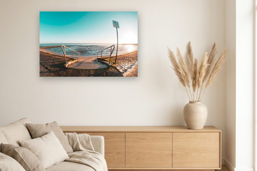 Leinwand Neuharlingersiel 11 als 120 x 80 cm Leinwand im Wohnzimmer