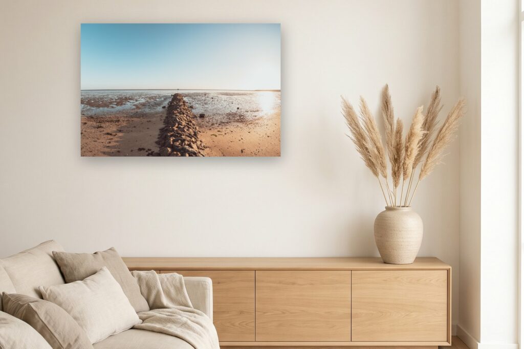 Leinwand Neuharlingersiel 12 als 120 x 80 cm Leinwand im Wohnzimmer