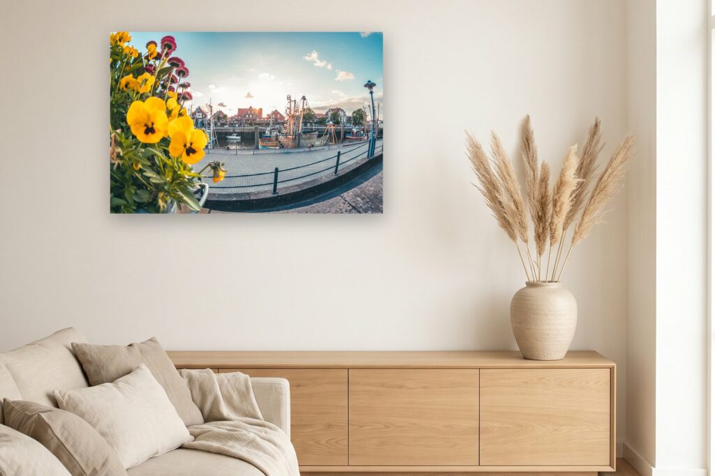 Leinwand Neuharlingersiel 4 als 120 x 80 cm Leinwand im Wohnzimmer