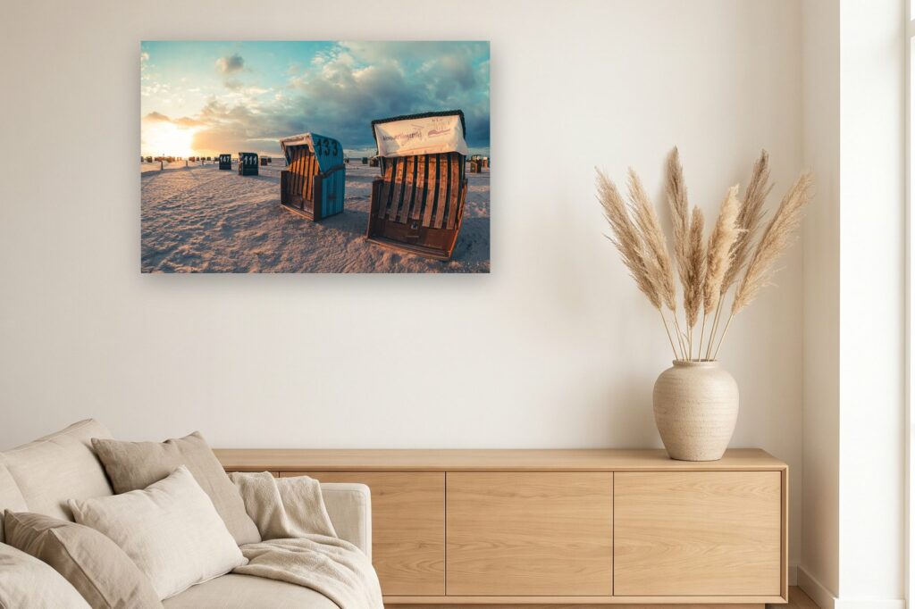 Leinwand Neuharlingersiel 6 als 120 x 80 cm Leinwand im Wohnzimmer