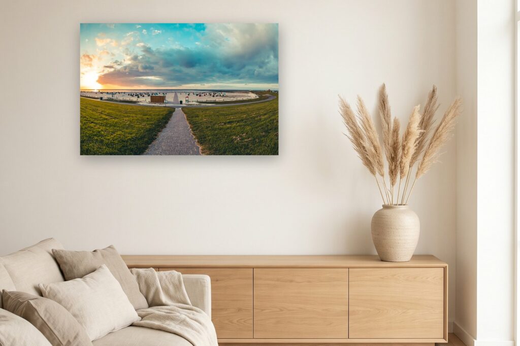 Leinwand Neuharlingersiel 7 als 120 x 80 cm Leinwand im Wohnzimmer