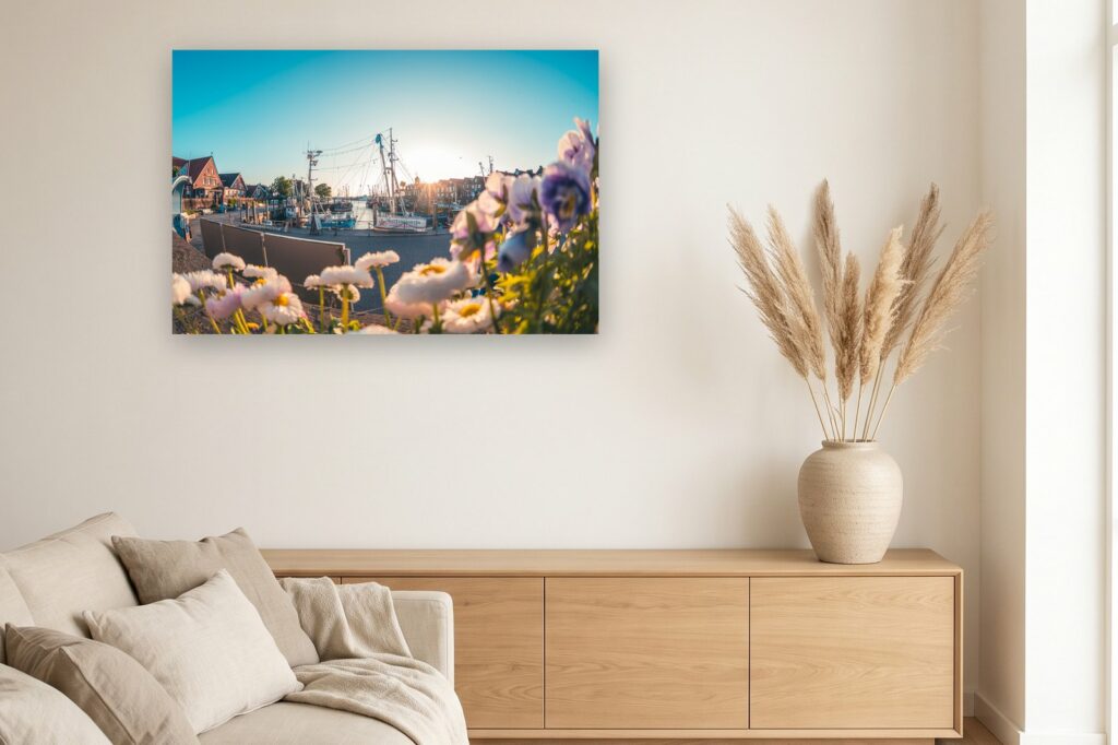 Leinwand Neuharlingersiel 8 als 120 x 80 cm Leinwand im Wohnzimmer