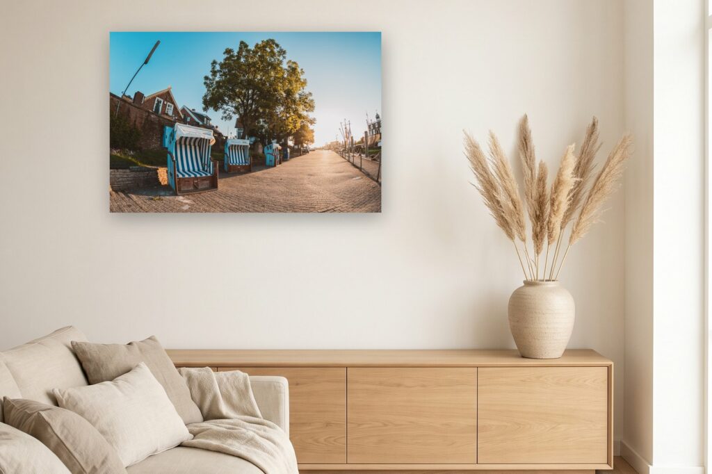 Leinwand Neuharlingersiel 9 als 120 x 80 cm Leinwand im Wohnzimmer