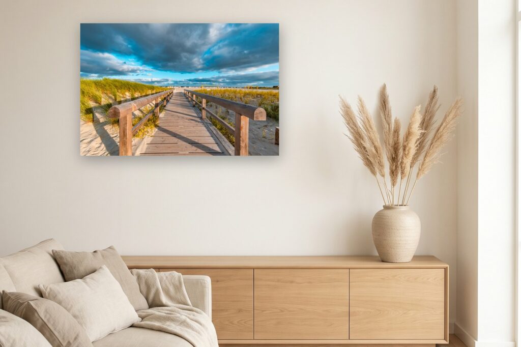 Leinwand Norddeich 1 als 120 x 80 cm Leinwand im Wohnzimmer