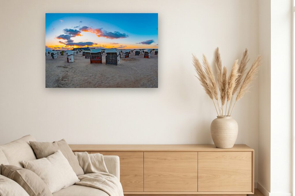 Leinwand Norddeich 10 als 120 x 80 cm Leinwand im Wohnzimmer